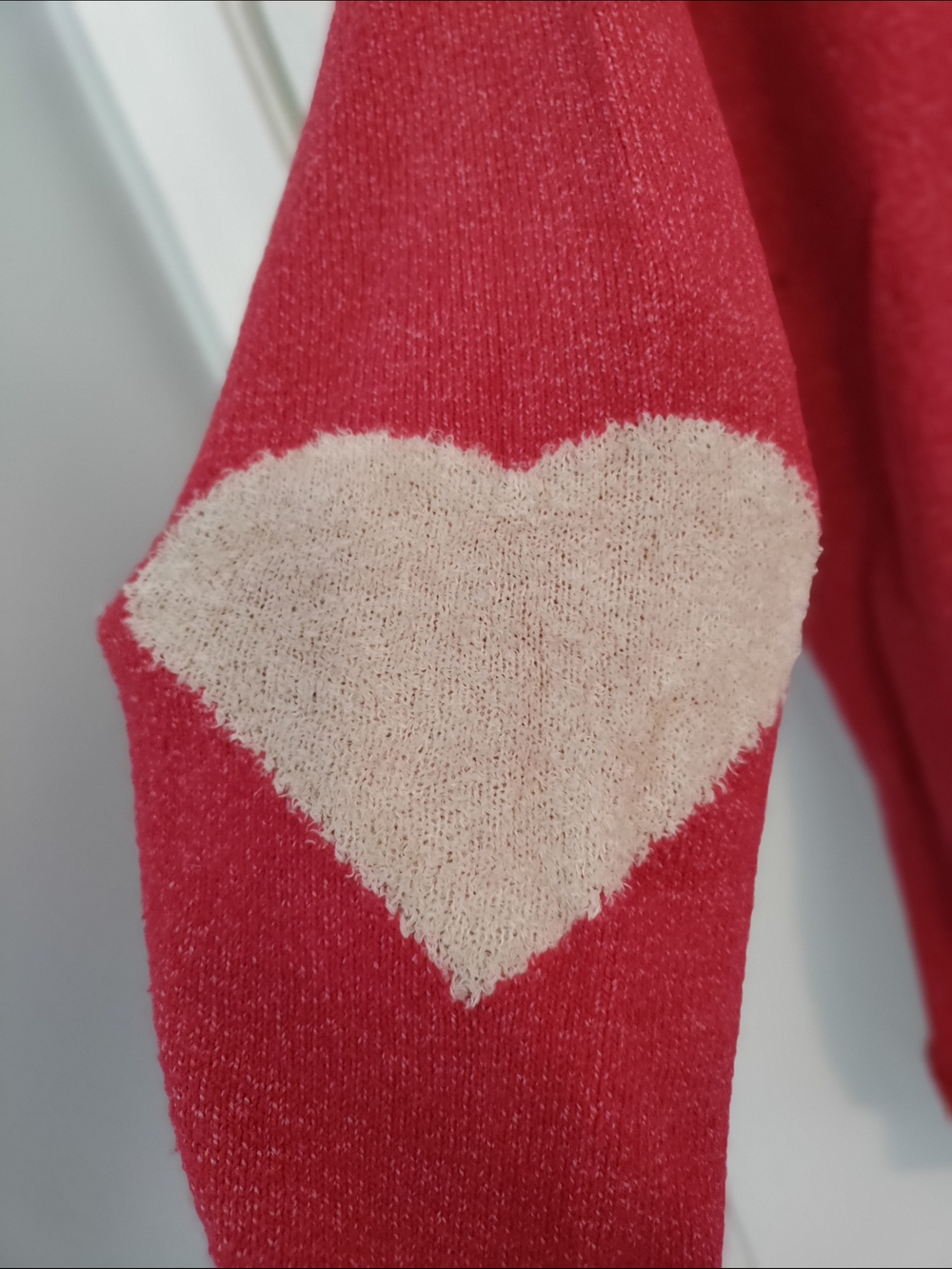 LC Lauren Conrad Red Knit Crewneck Sweater With Heart Elbows - Picture 4 of 5